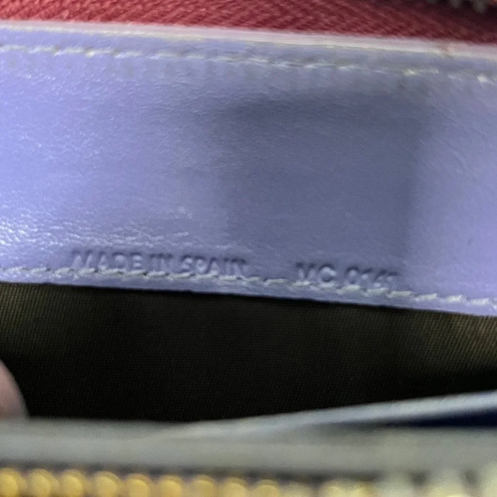 DIOR | Vintage Trotter Print Patent Leather Long Zip Wallet in Bordeaux/Lavender